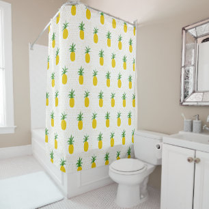 Rideaux De Douche Ananas tropicaux d'or