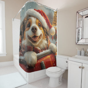 Rideaux De Douche Anatolie Berger Chien Roller Dessous de verre Noël