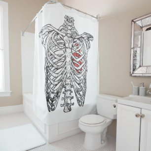 Rideaux De Douche Anatomie de la Cage Thoracique et du Cœur pour Hal