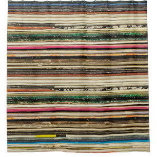 Rideaux De Douche Ancienne boîte de disques empilée en oreiller, vi