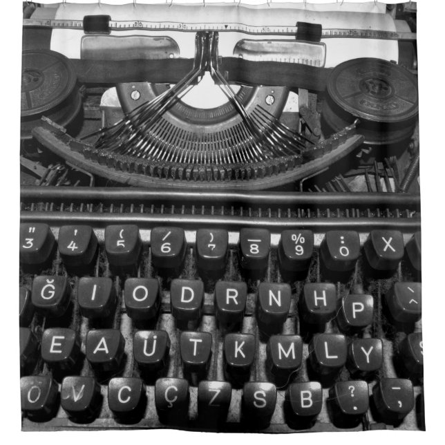 Rideaux De Douche ancienne machine à écrire utilisée dans la corresp (Devant)