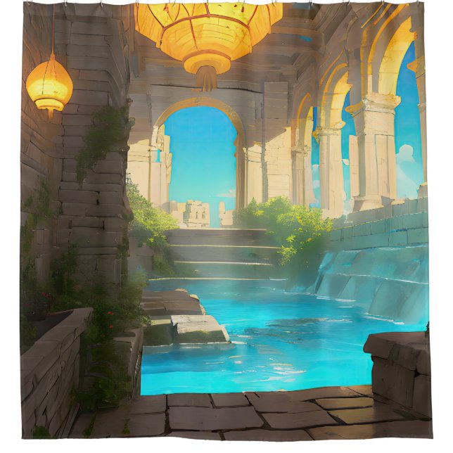 Rideaux De Douche Ancienne Maison de Bains - Rêves de Spa (Devant)