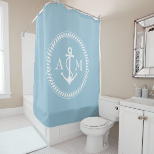 Rideaux De Douche Ancre faite sur commande de bateau de couleur et