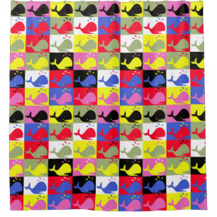 Rideaux De Douche Andy Whale-Hole™_Tas de baleines_parodie d'art pop