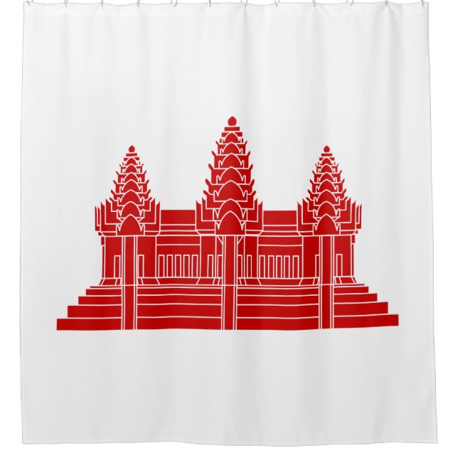 Rideaux De Douche Angkor Vat Cambodgien / Drapeau Khmer (Devant)