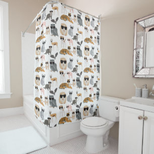 Rideaux De Douche Animaux cool et amusants portant des lunettes de s