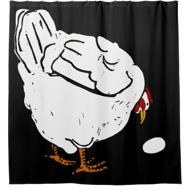 Rideaux De Douche Animaux de la ferme de bois victorienne Poulets (Devant)