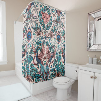 Rideaux De Douche Animaux de la jungle inspirés par la chinoiserie e