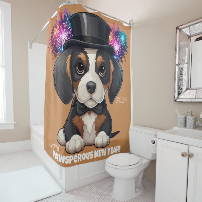 Rideaux De Douche Année de Woofs! (En situation)