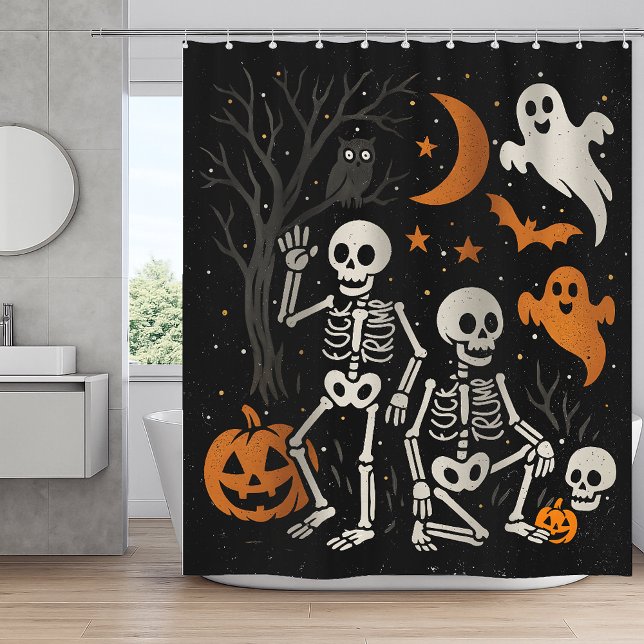 Rideaux De Douche Anti Trump Halloween Skeleton (Créateur téléchargé)