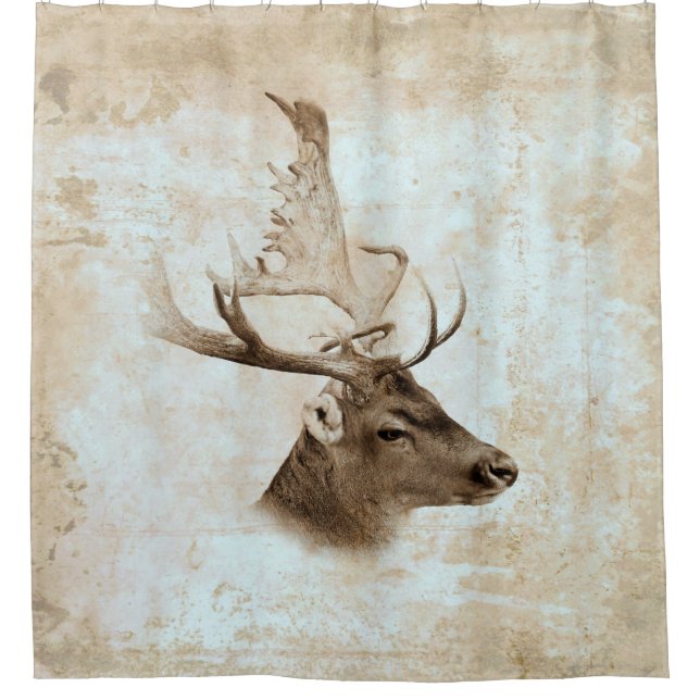 Rideaux De Douche Antique Deer Print 5 (Devant)