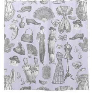 Rideaux De Douche antique edwardian vintage mode dames violet