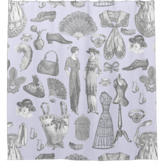 Rideaux De Douche antique edwardian vintage mode dames violet