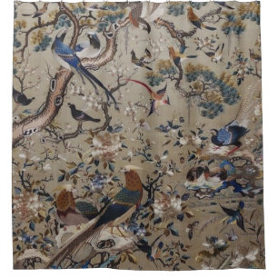 Rideaux De Douche Antique,silk painting, asian,beautiful,nature,chic