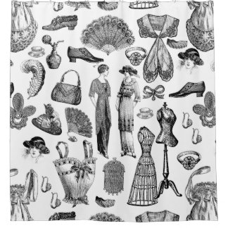 Rideaux De Douche antiquité edwardienne mode vintage dames blanc