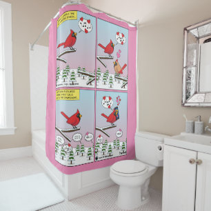 Rideaux De Douche Appels de accouplement d'oiseaux modernes comique