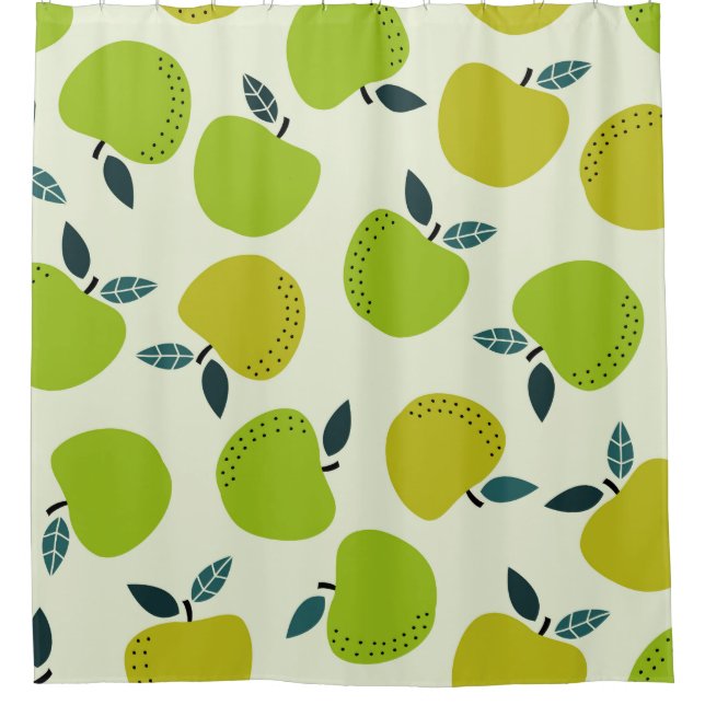 Rideaux De Douche Apple seamless pattern. Fruit theme illustration.a (Devant)