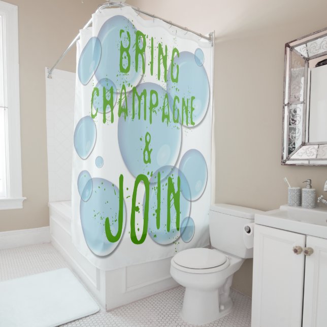 Rideaux De Douche Apportez Du Champagne Et Rejoignez (En situation)