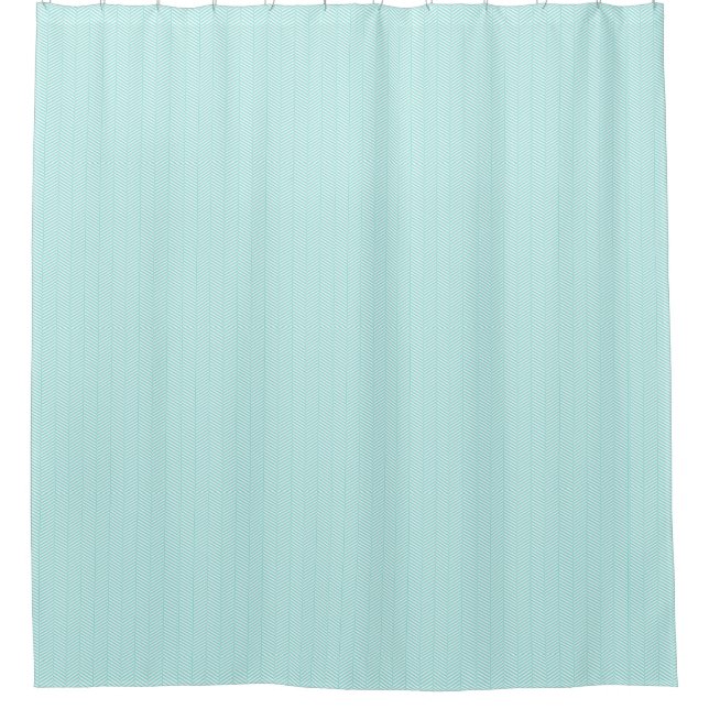 Rideaux De Douche Aqua Blue Turquoise Turquoise blanc Chevron (Devant)