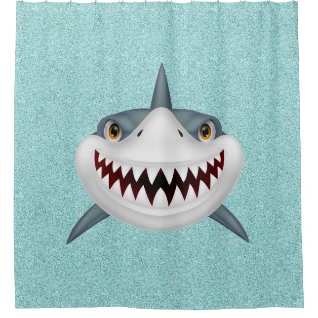 Rideaux De Douche Aqua Parties scintillant Enfants Shark Douche ride (Devant)