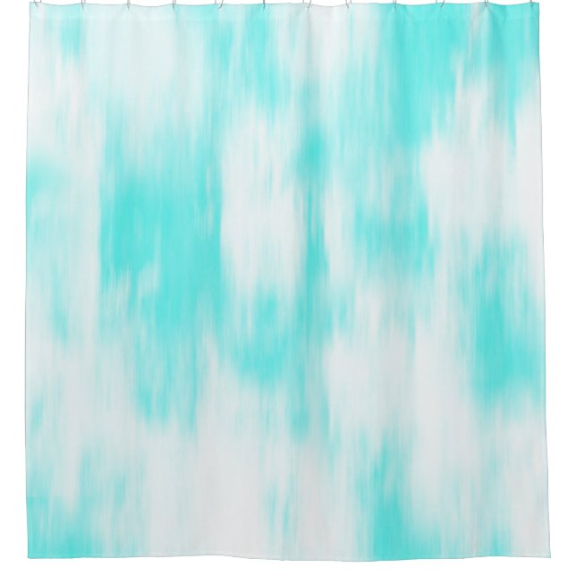 Rideaux De Douche Aqua Turquoise Blanc Abstrait (Devant)