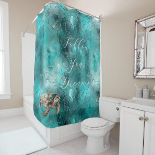Rideaux De Douche Aqua Turquoise Turquoise Glam