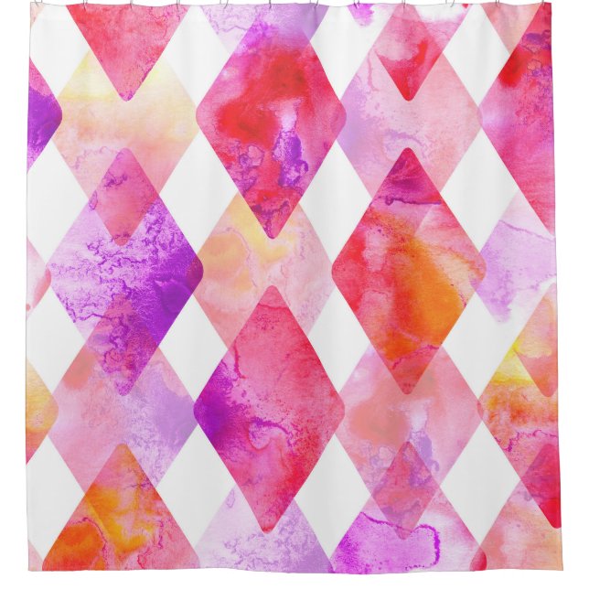 Rideaux De Douche Aquarelle Abstraite : Peint À La Main Sans Couleur (Devant)