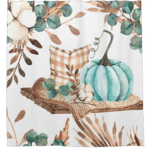 Rideaux De Douche Aquarelle automne sans couture motif avec coloris