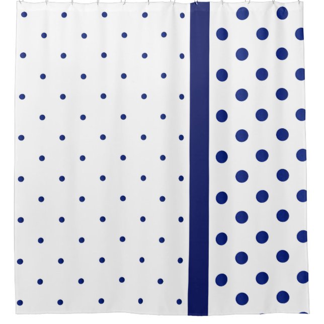 Rideaux De Douche Aquarelle bleue Polka Dot moderne (Devant)