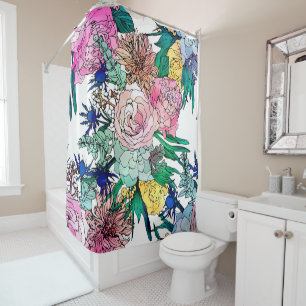 Rideaux De Douche Aquarelle colorée et élégante