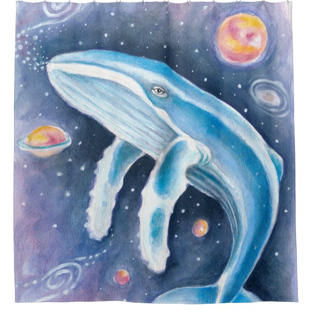 Rideaux De Douche Aquarelle cosmique à bosse (Devant)