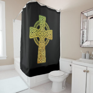 Rideaux De Douche Aquarelle Croix celtique