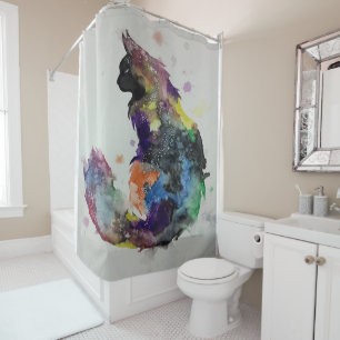 Rideaux De Douche Aquarelle de Cat Galaxy Don Cat Galaxy Lover