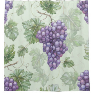 Rideaux De Douche Aquarelle de raisins, Motif sans arôme de fruits.