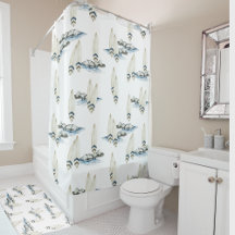 Aquarelle de surf minimale Vols de plage côtière