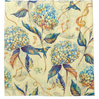 Rideaux De Douche Aquarelle dessinée à la main motif sans couture av