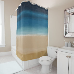 Rideaux De Douche Aquarelle dorée moderne peinture Abstraite