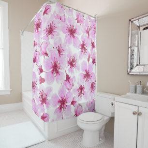 Rideaux De Douche Aquarelle en fleurs de cerisier