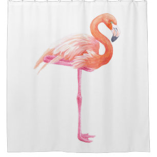 Rideaux De Douche aquarelle Flamant rose