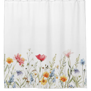 Rideaux De Douche Aquarelle Fleur Sauvage
