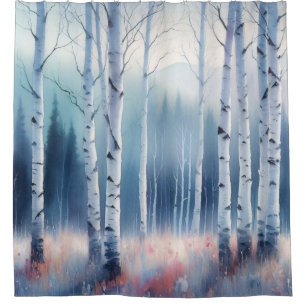 Rideaux De Douche Aquarelle Forêt d'Aspen