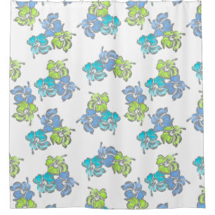 Rideaux De Douche Aquarelle Hibiscus Hawaiian Tropical