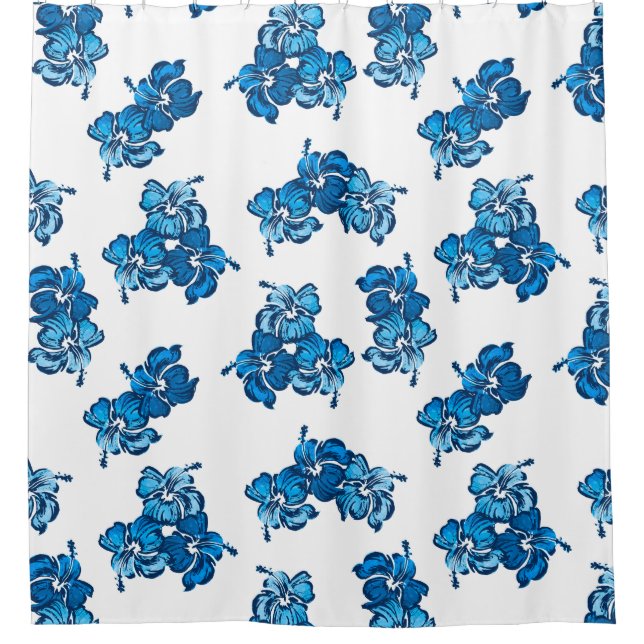 Rideaux De Douche Aquarelle Hibiscus Hawaiian Tropical (Devant)