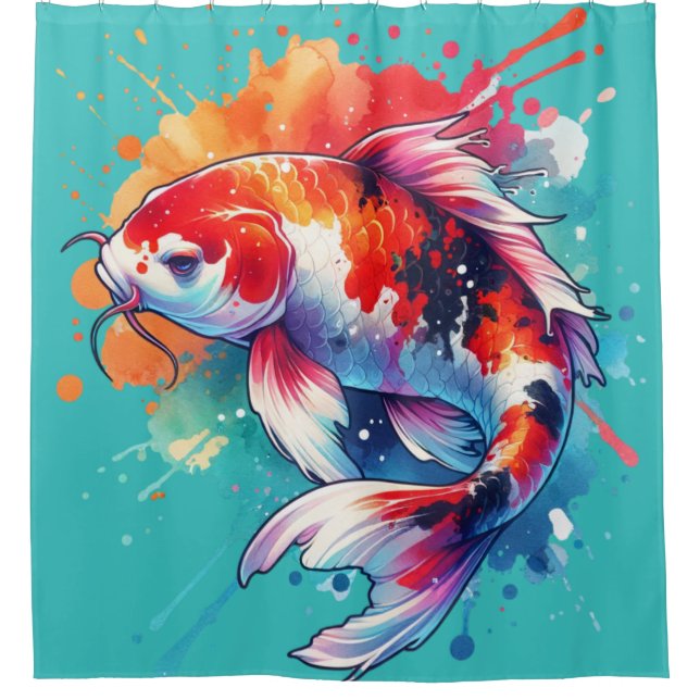 Rideaux De Douche Aquarelle Koi Fish (Devant)