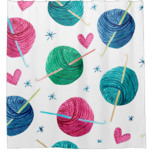 Rideaux De Douche Aquarelle motif sans couture avec des boules color