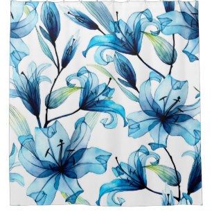 Rideaux De Douche aquarelle motif transparent avec flotteur transpar