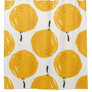 Rideaux De Douche Aquarelle oranges fruit peinture à la main illustr