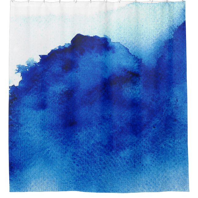 Rideaux De Douche Aquarelle Orient Accent bleu (Devant)