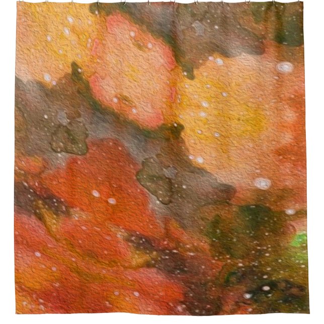 Rideaux De Douche Aquarelle peinte à la main Abstraite. Belle arrièr (Devant)