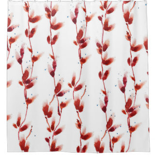 Rideaux De Douche Aquarelle Pussy-Willow Motif : Beauté de la nature